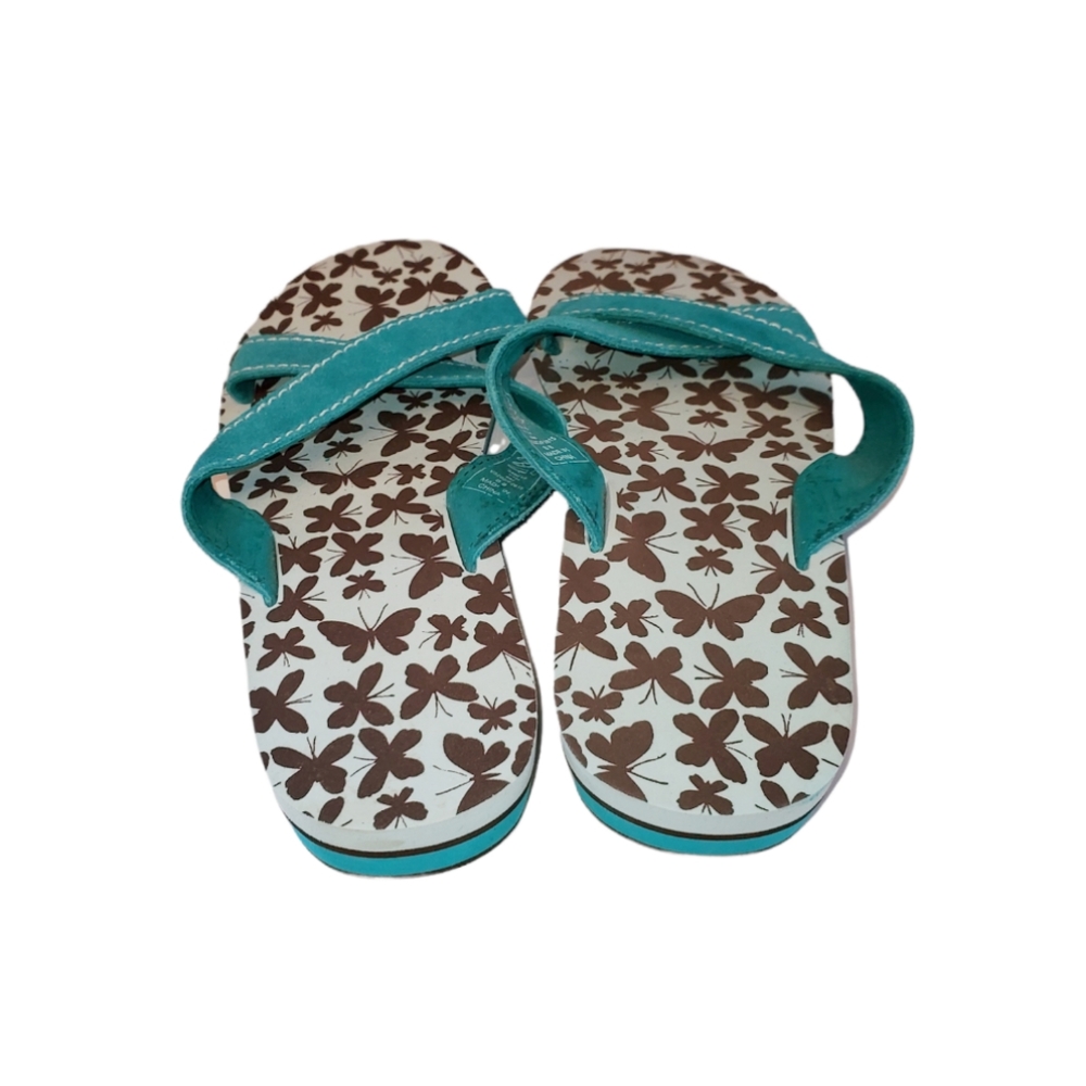 Lands End Brown Butterfly Thong Sandal - Picture 3 of 5